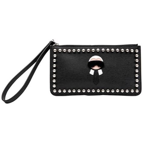 fendi black studded clutch|fendi clutch for sale.